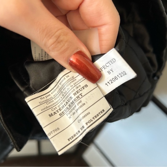 [XS] Vintage Danier Leather Moto Style Trench Coat Black Rabbit Fur Hood Winter - Picture 13 of 15